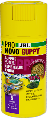 JBL PRONOVO GUPPY GRANO S корм в гранулах для гуппи 56г 100мл